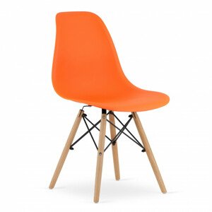Set jídelních židlí OSAKA oranžové (hnědé nohy) 4ks