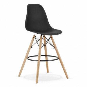 Barová židle LAMAL černá (hnědé nohy)