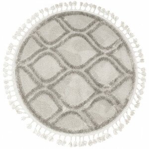Koberec Berber 7063 3D kruh světle šedý