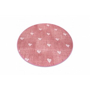 Koberec HEARTS kruh Jeans  - růžový