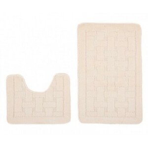 Sada koupelnových koberečků MONO 1039 krémový 1613 2PC KRATKA