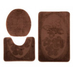 Sada koupelnových koberečků MONO 1125 hnědý 8121 3PC Motýl
