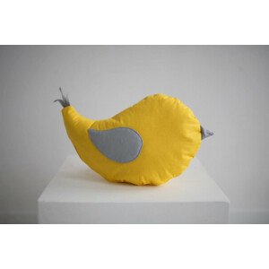 Dekorační polštářek ptáček žlutý