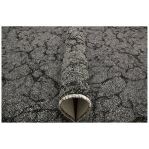 Metrážový koberec Marble 75 mramor, tmavě šedý / černý