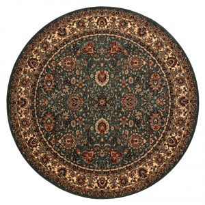 Koberec KASHQAI 4362 410 ornament, zelený / béžový kruh