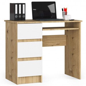 Kancelářský stůl A-6 CLP levostranný dub artisan / bílý