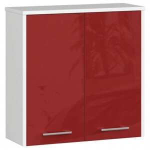 Koupelnová skříňka W 60 cm FIN 2D bílá/červená, lesk