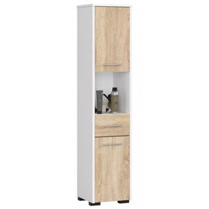 Koupelnová skříňka FIN 30 2D 1SZ 1W bílá/sonoma