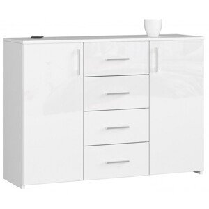 Komoda K45 bílá, lesk