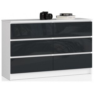 Komoda K120 6SZ CLP grafitová lesk