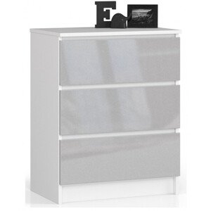 Komoda K60 3SZ CLP metalická, lesk