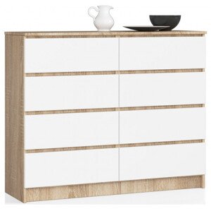 Komoda K120 8SZ CLP sonoma / bílá