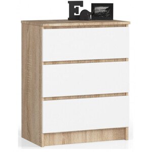 Komoda K60 3SZ CLP sonoma/bílá