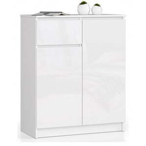 Komoda K80 2D 1SZ CLP bílá lesk