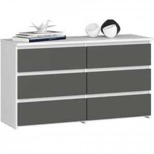 Komoda CL100 6SZ bílá / šedá