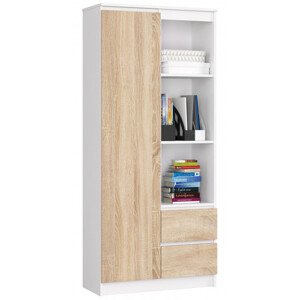 Regál R 80 cm CLP R1, bílý/sonoma