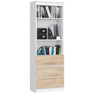 Regál R60 3SZ 2P CLP bílý / sonoma