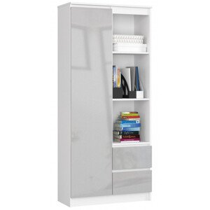 Regál R11 R80 1D 2SZ CLP bílý/metalický lesk