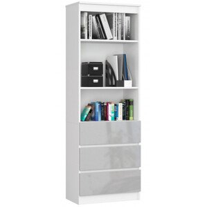 Regál R60 3SZ 2P CLP bílý / metalický lesk