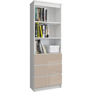 Regál R60 3SZ 2P CLP bílý / cappuccino lesk