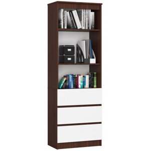 Regál R60 3SZ 2P CLP wenge / bílý