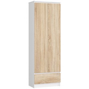 Uzavřený regál R60 2D 1SZ CLP bílý / sonoma