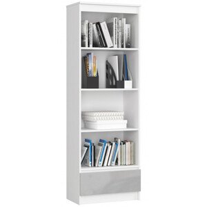 Regál R60 1SZ 4P CLP bílý / metalický lesk
