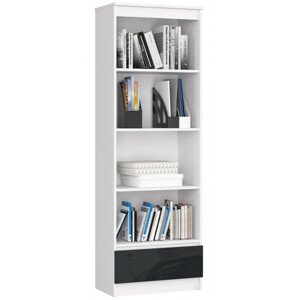 Regál R60 1SZ 4P CLP bílý / grafitový lesk