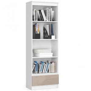 Regál R60 1SZ 4P CLP bílý / cappuccino lesk