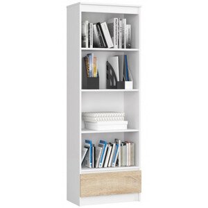 Regál R60 1SZ 4P CLP bílý / sonoma