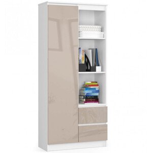 Regál R11 R80 1D 2SZ CLP bílý / cappuccino lesk