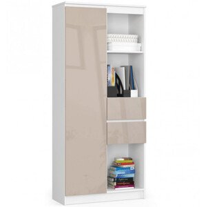 Regál R15 R80 CLP bílý / cappuccino lesk