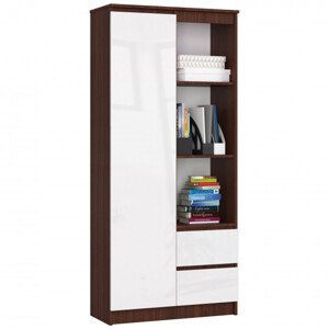 Regál R11 R80 1D 2SZ CLP wenge / bílý lesk