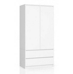 Skříň S 90 cm 2D 2SZ CLP bílá