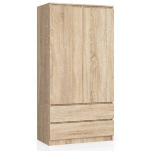 Skříň S 90 cm 2D 2SZ CLP sonoma