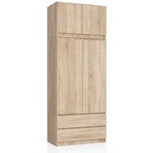 Skříň s nástavcem S 90 cm 2D 2SZ CLP dub sonoma