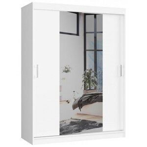 Šatní skříň s posuvnými dveřmi 150 cm CLP bílá