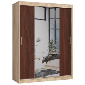 Šatní skříň s posuvnými dveřmi 150 cm CLP sonoma / wenge