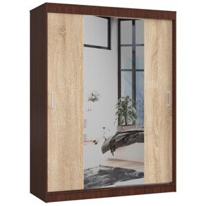 Šatní skříň s posuvnými dveřmi 150 cm CLP wenge / sonoma