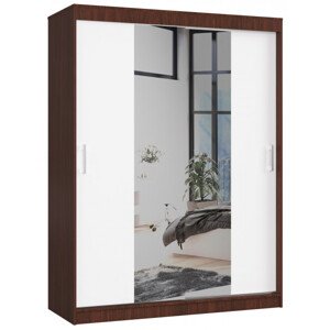 Šatní skříň s posuvnými dveřmi 150 cm CLP wenge / bílá