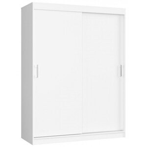 Šatní skříň s posuvnými dveřmi 150 cm CLP mono bílá