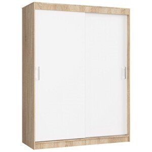 Šatní skříň s posuvnými dveřmi 150 cm CLP mono sonoma / bílá