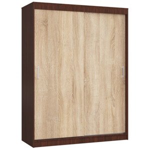 Šatní skříň s posuvnými dveřmi 150 cm CLP mono wenge / sonoma