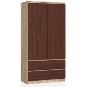 Skříň S 90 cm 2D 2SZ CLP sonoma / wenge