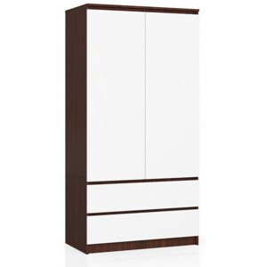 Skříň S 90 cm 2D 2SZ CLP wenge / bílá