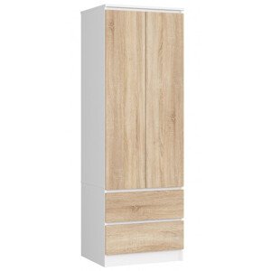 Skříň STAR S 60 cm 2D 2SZ bílá / sonoma