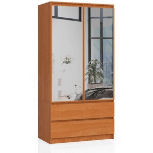 Skříň S 90 cm 2D 2SZ 2 zrcadla CLP olcha