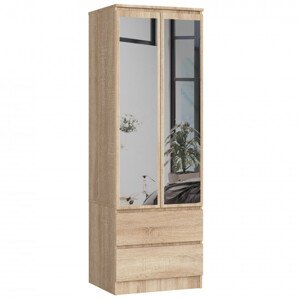 Skříň STAR S 60 cm 2D 2SZ zrcadla CLP dub sonoma