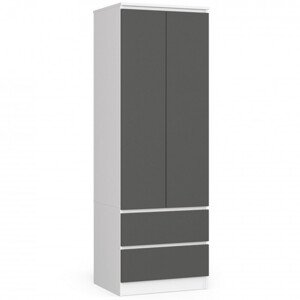 Skříň STAR S 60 cm 2D 2SZ bílá / šedá