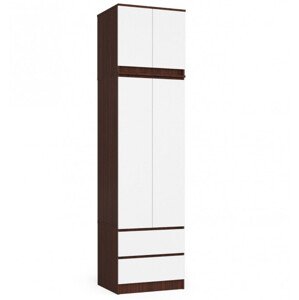 Skříň s nástavcem S 60 cm 2D 2SZ CLP wenge / bílá